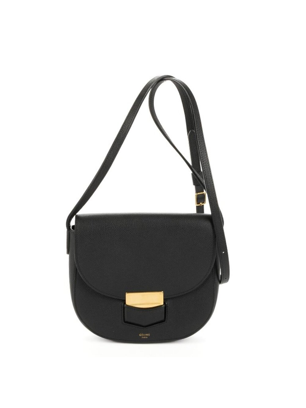 Celine Trotter Cross Belt Bag Black Grain Calfskin Leather